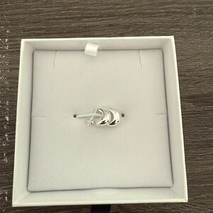 Elegant Silver Dome Huggie Earrings